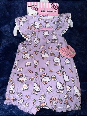 Hello Kitty Girls' Lavender Tea Party  Romper 6 m NWT